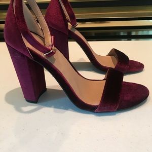Velvet maroon heels